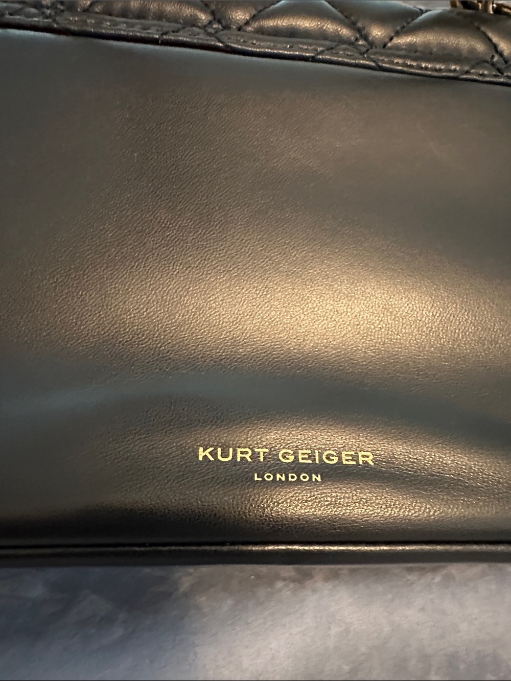 Kurt Geiger Black Quilted Shoulder Bag with Embellished Green Eye - Picture 3 of 8